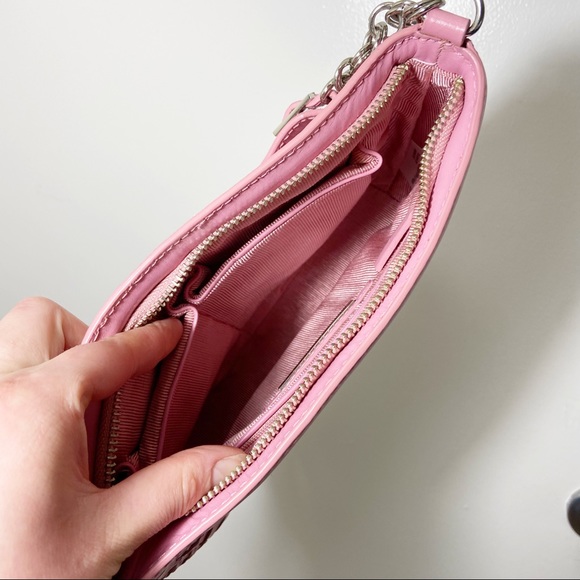 Elliott Lucca Pink Woven Leather Shoulder Purse - Picture 7 of 13